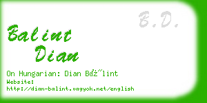 balint dian business card